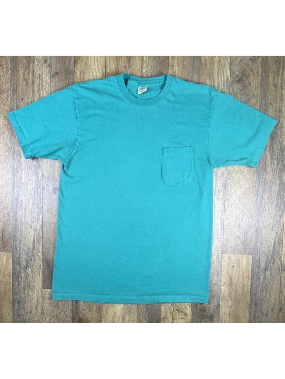 Vtg 80s 90s Towncraft Faded Distress XL USA Grunge Biker Punk Surf Skate PE Teal